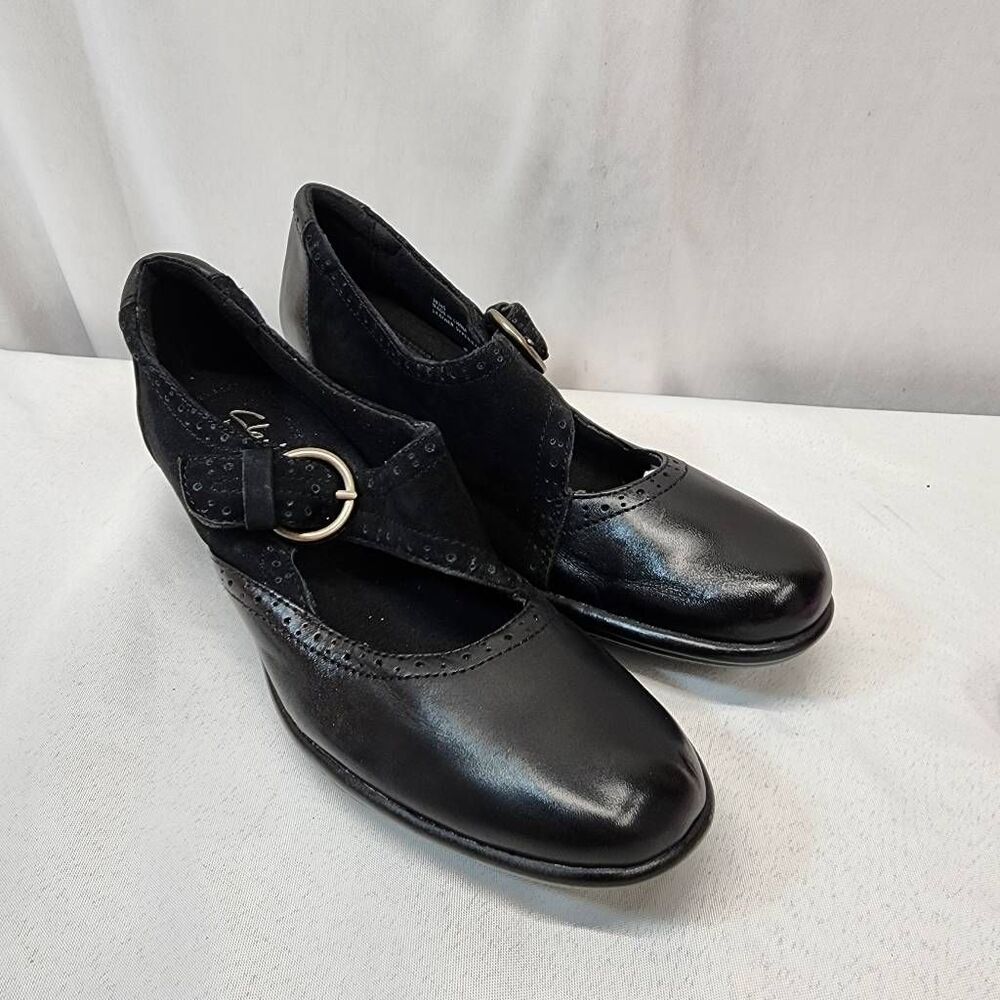 Clarks Black Heeled Shoes